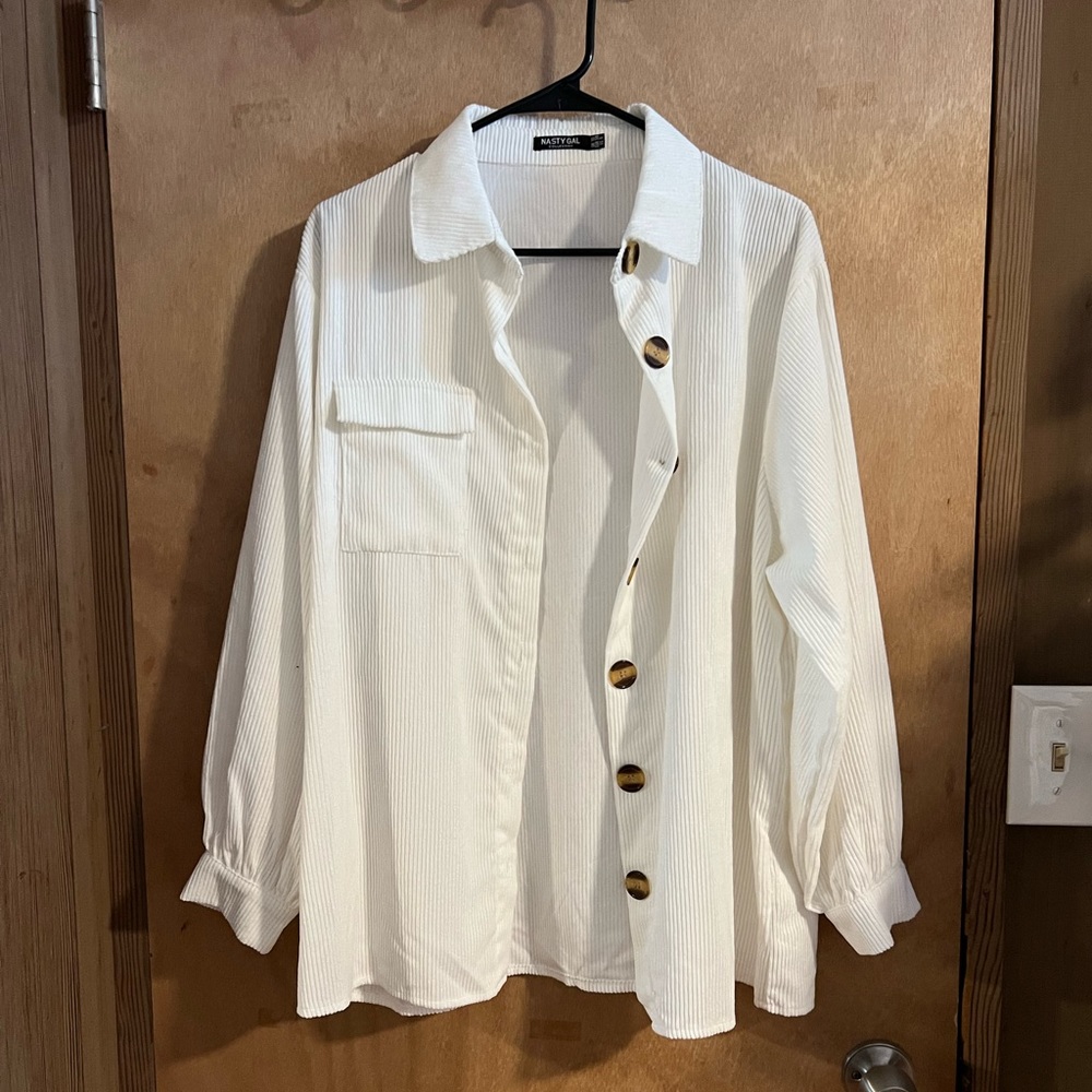 SOLD Nasty Gal white corduroy button down